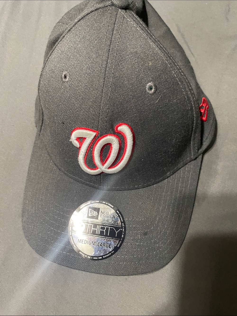 New Era Men’s Black Cap with Red & White Washington 'W' Logo